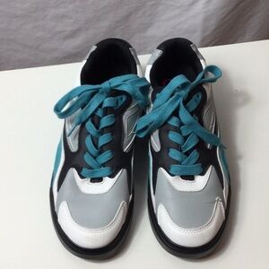 Fuegos Unisex Black and Teal Dance Shoes